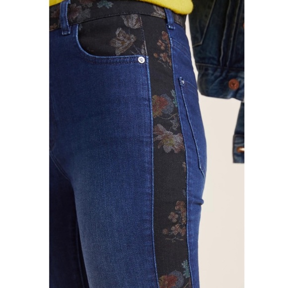 Anthro Pilcro Floral Panel High Rise Skinny Jeans | Sz 28 - Picture 3 of 14